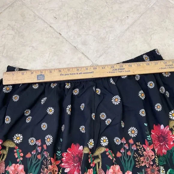Natural Life Shorts XXL Floral Mushroom Boho Elastic Waist Pockets - Picture 7 of 11